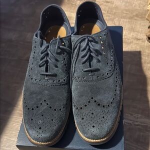 Cole Haan Zerogrand Suede wing Oxford in India Ink (navy blue)